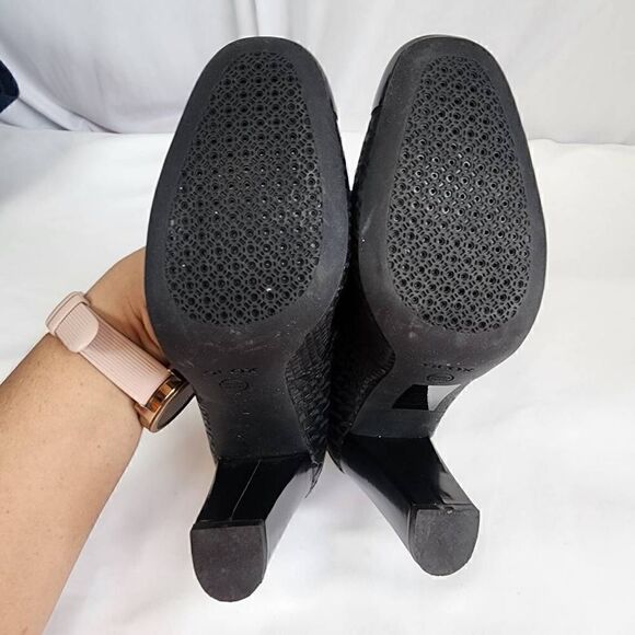 GEOX Respira High Heels Scales Black Block Heel Women's Size 39 (8.5) - Picture 10 of 13